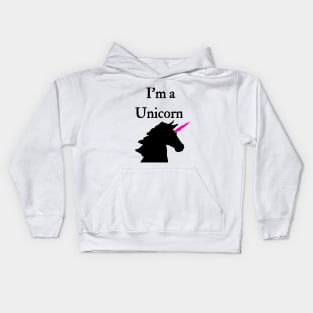 I'm A Unicorn Pink and Black Kids Hoodie